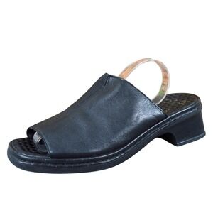Rieker Women Slide Sandal Size 40 Casual Comfort Walking Black Leather Shoes